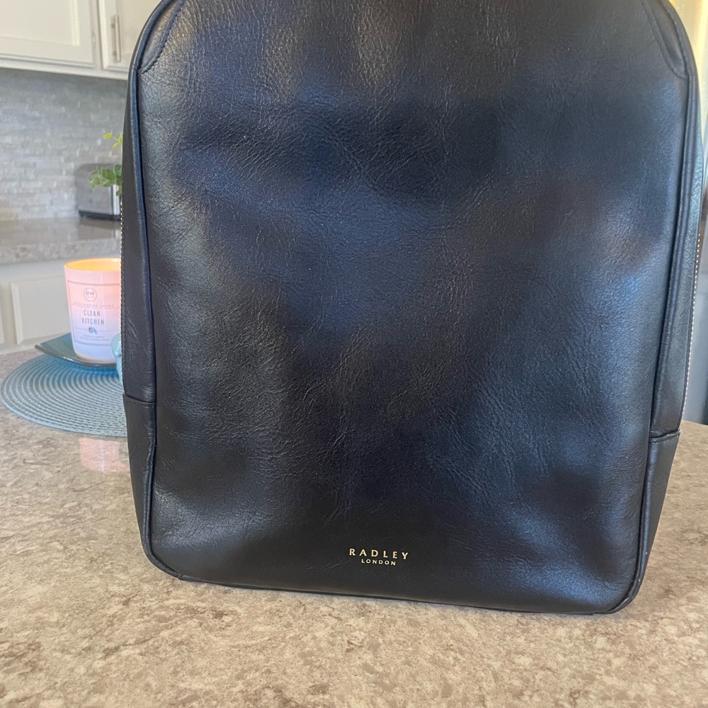 ☀️❤️☀️ RADLEY LONDON Black Leather Backpack with Gold Accents! - Picture 4 of 14